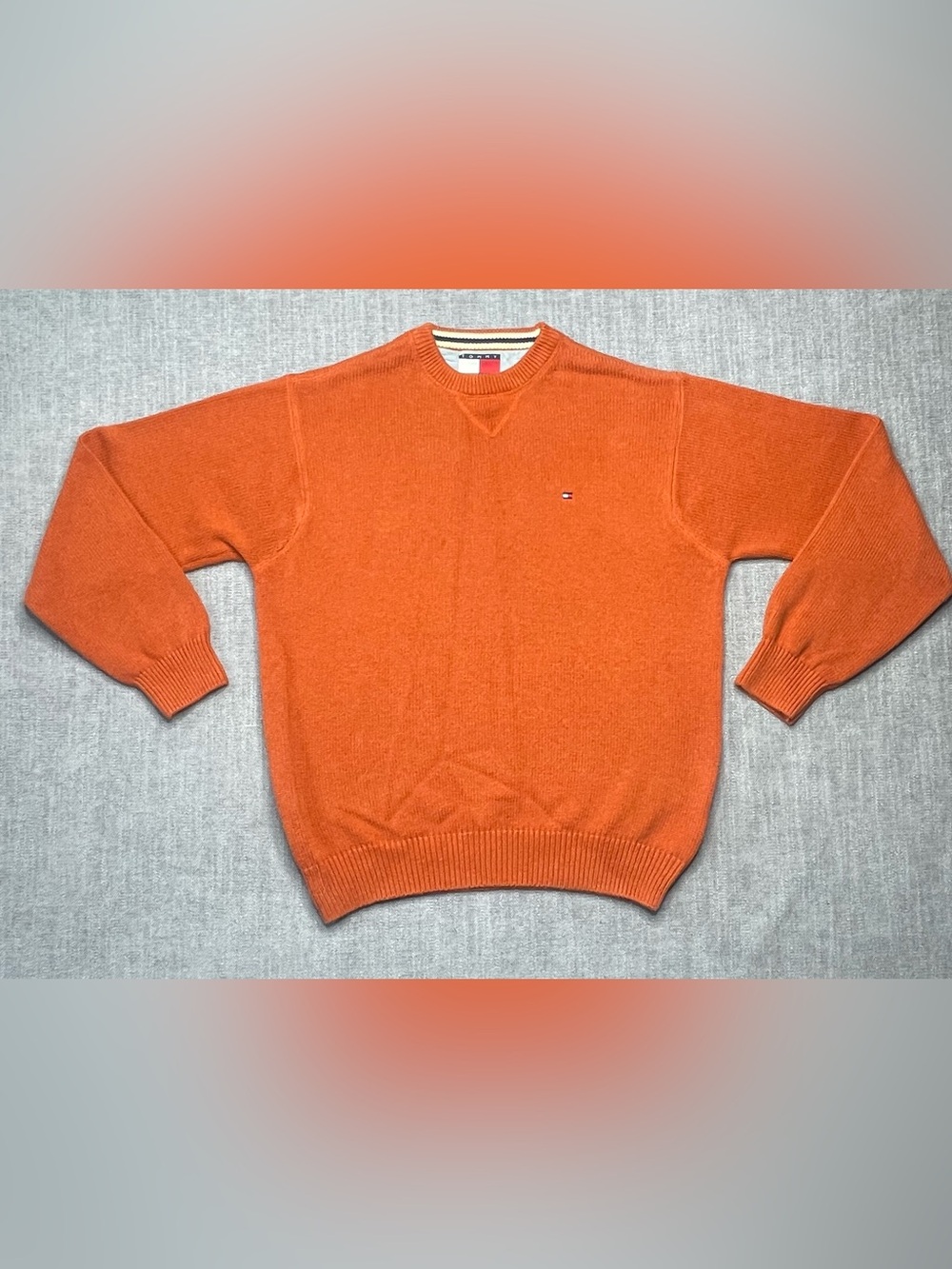 Vintage Tommy Hilfiger Orange Cotton Sweater Men’s size Medium